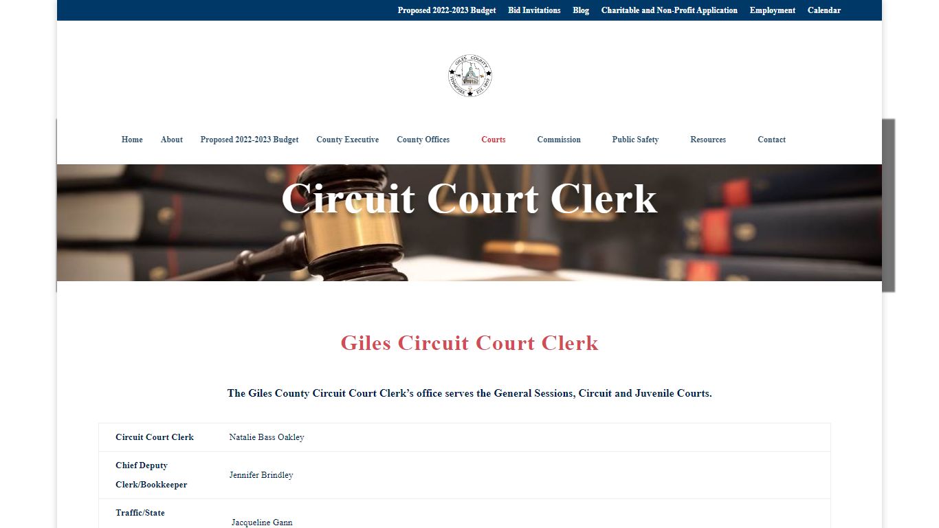Circuit Court - Giles County, Tennessee