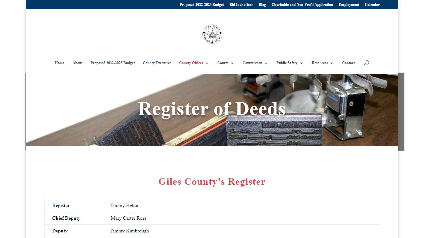 Register - Giles County, Tennessee